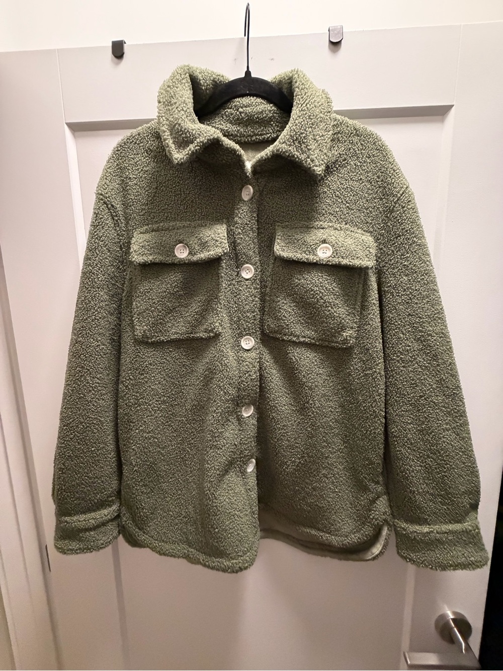 Abercrombie & Fitch Olive Green Sherpa Jacket